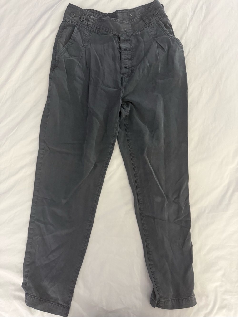 American Eagle Outfitters Charcoal Button-Fly Chinos